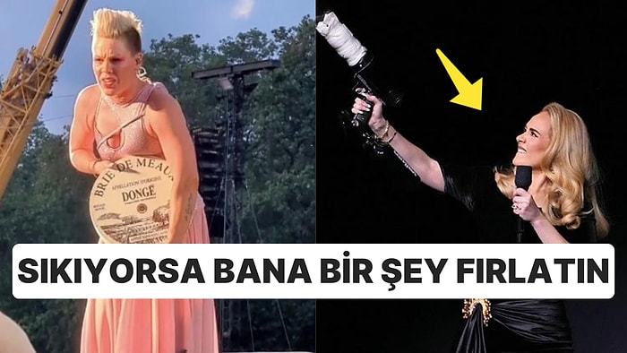 Sahneye Telefon, Peynir, Ölü Tozu Atıyorlar! Adele Konserde Sanatçılara Tuhaf Şeyler Atanları Uyardı