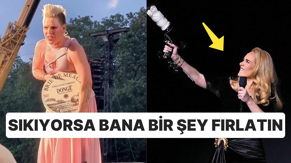 Sahneye Telefon, Peynir, Ölü Tozu Atıyorlar! Adele Konserde Sanatçılara Tuhaf Şeyler Atanları Uyardı