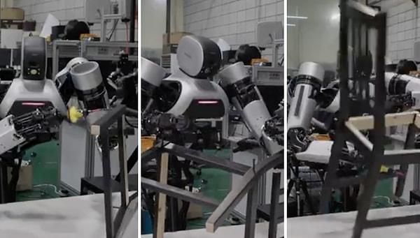 İnsan hareketlerini taklit ederek, herhangi ek bir araca ihtiyaç duymadan bir sandalyenin montajını yapabilen robot herkesin dikkatini çekti.