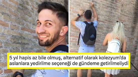 Kolezyum Duvarlarına Sevgilisi ile İsimlerini Kazıyan Turist Yakalandı, İtalya Halkından Özür Diledi!