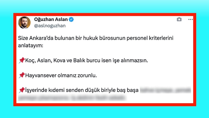 Bir Hukuk Bürosunun Asgari Ücretli Personel Kriterleri Olduğu İddia Edilen Listeyi Görmelisiniz!