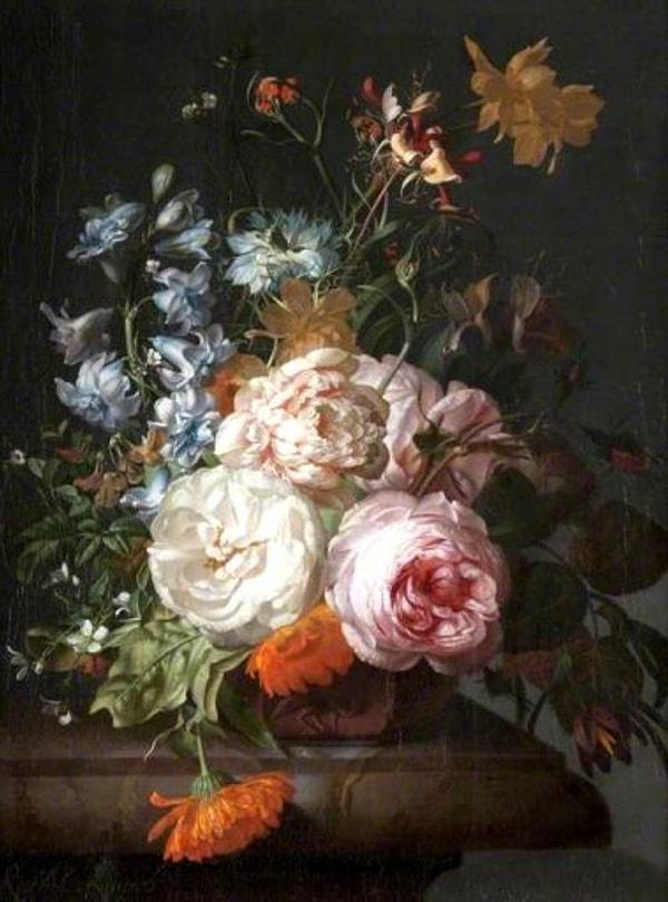 5. Pişmiş Toprak Vazoda Çiçekler- Jan van Huysum