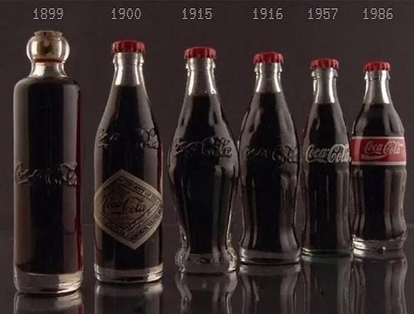 5. 1899'dan 1986'ya kadar CocaCola şişe tasarımları👇