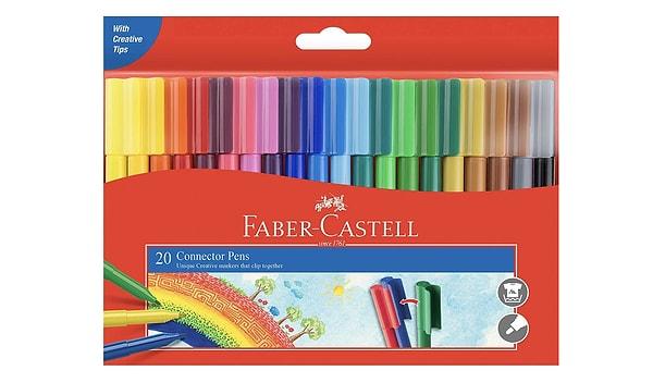 1. Faber-Castell Eğlenceli 20 Renk Keçeli Kalem