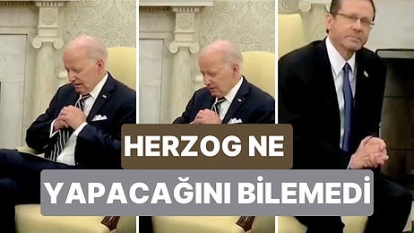 ABD Başkanı Joe Biden İsrail Cumhurbaşkanı Yitzag Herzog ile Görüşmesi Sırasında Uyuya Kaldı