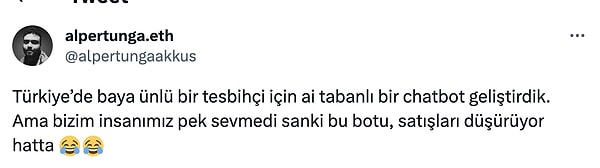 Bir tespih markası da bu teknolojiye ayak uydurup Chatbot'u devreye sokmuş fakat bu yenilik pek fazla sevilmemiş.