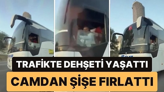 Otobüs Şoförü, Çocuklu Aileye Korku Dolu Anlar Yaşattı: Trafikteki Araca Su Şişesi Fırlattı