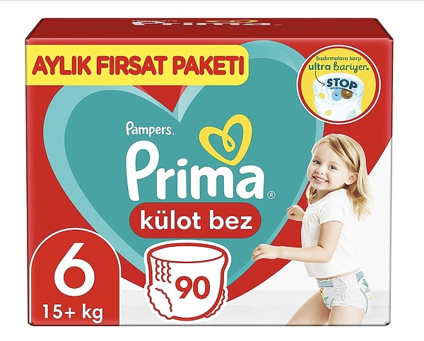 Prima Külot Bez 6 Beden 90 Bebek Bezi 15 kg+