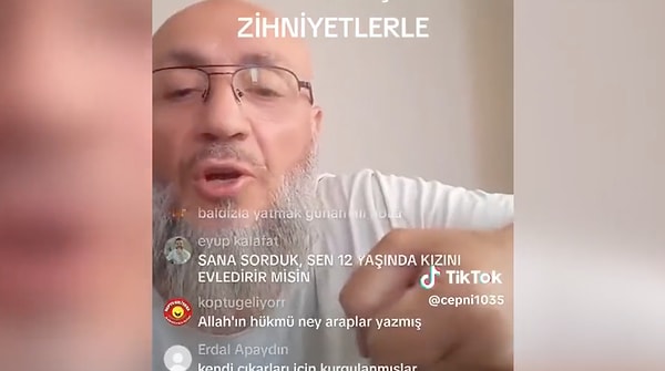 "12 yaşındaki kızım adet görürse evlendiririm" açıklamasını yapan Özkan, o sırada yayını izleyenlerden de tepki gördü.