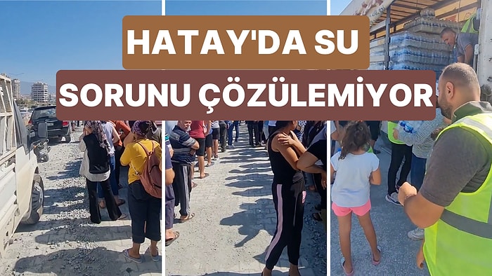 Hatay Defne'de Metrelerce Uzunluktaki Su Kuyruğu Yürekleri Bir Kere Daha Sızlattı