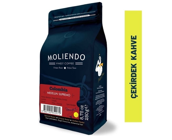 8. Moliendo Colombia Medellin Supremo Yöresel Çekirdek Kahve