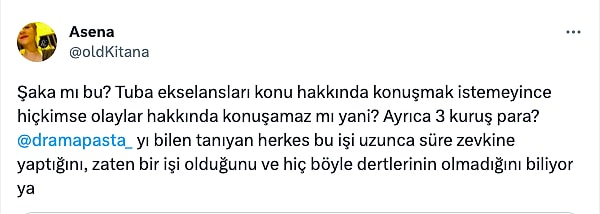 Drama Pasta'nın uzun süredir bu sektörde benzer videolar çektiğini söyleyen kullanıcılar, derdinin kimseyi linç ettirmek ve toksik bir kitlenin önüne atmak olmadığını savundu.