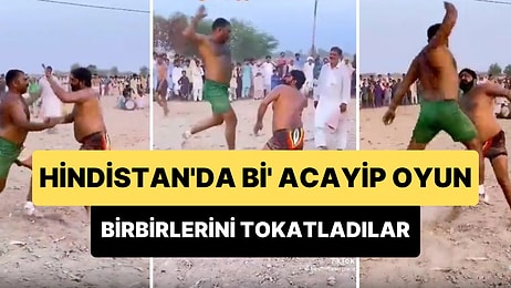 Hindistan'da 'Kabaddi' Oyunu Oynayan Erkeklerin Birbirlerini Tokatladıkları İlginç Anlar