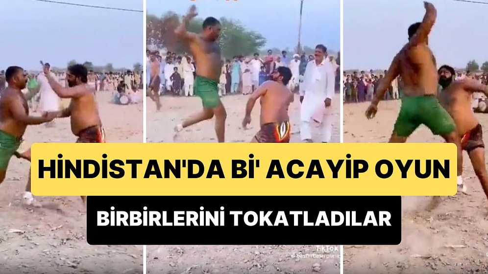 Hindistan'da 'Kabaddi' Oyunu Oynayan Erkeklerin Birbirlerini Tokatladıkları İlginç Anlar