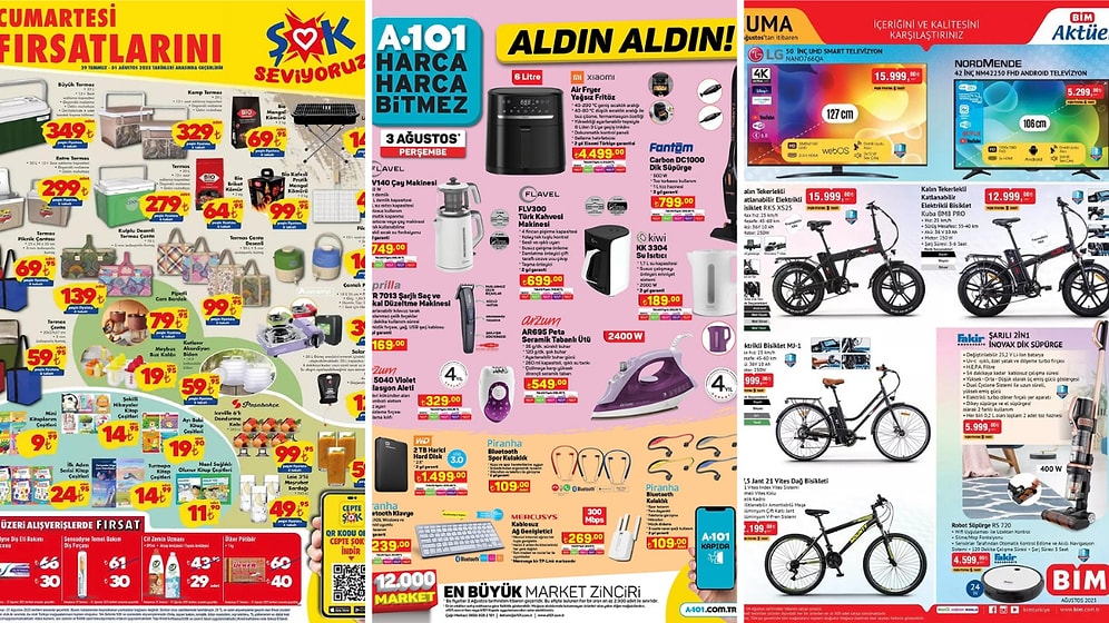 İndirim Günleri Başlıyor! 29 Temmuz - 4 Ağustos Haftasında A101, BİM ve ŞOK Aktüel Ürünler Listesinde Ne Var?