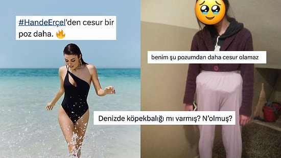 Hande Erçel'in Mayolu Pozunu Cesur Bulan Twitter Kullanıcısı Goygoycuların Gazabına Uğradı