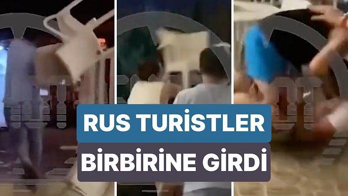 Antalya’da Tartışma Yaşayan Rus Turistler Birbirlerine Sandalyelerle Saldırdı