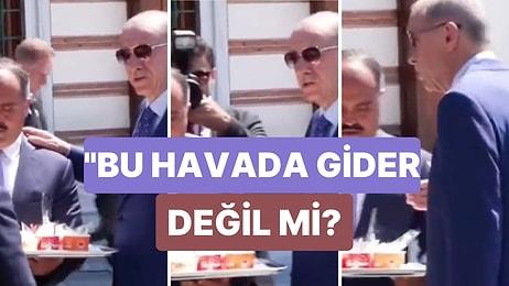 Cumhurbaşkanı Erdoğan Cuma Namazı Çıkışı Kendisini Bekleyen Gazetecilere Dondurma Dağıttı