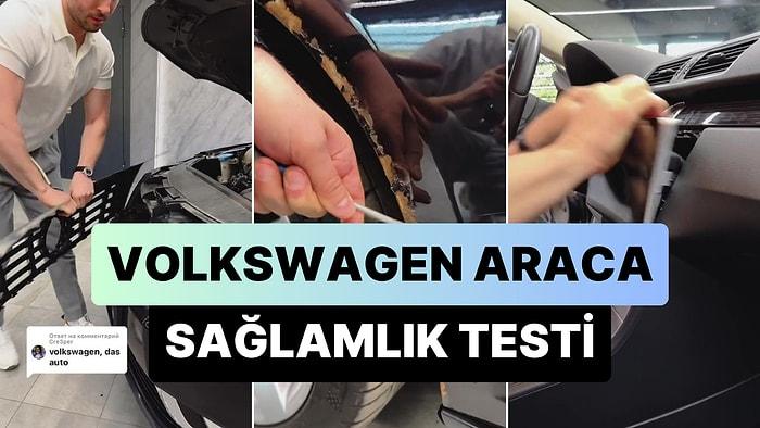 Arabalara Sağlamlık Testi Yapan Fenomenin Viral Olan Volkswagen Sağlamlık Testi