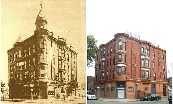 11. Woodhaven, Queens, New York'ta bir bina. (1890 ve 2023)