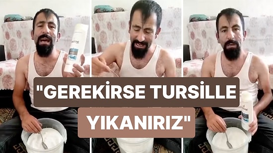 Gelen Zamların Ardından Şampuan Fiyatları da Artınca Çareyi Çamaşır Deterjanı ile Yıkanmakta Bulan Adam