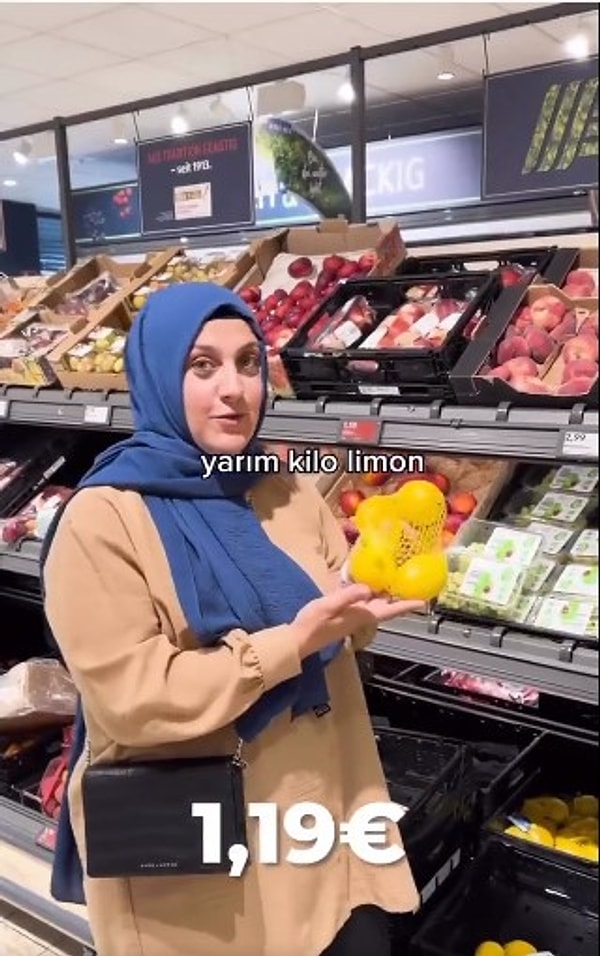 Yarım kilo limon 1,19 Euro.