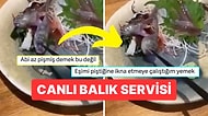 Servis Edilen Balığın Yemek Çubuğunu Isırdığı Anlara İçi Bi Tuhaf Olanlardan Gelen Yorumlar
