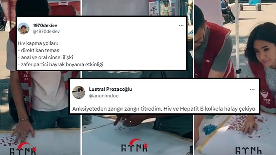 Zafer Partisi Standında İnsanların Parmaklarını Kanatıp, Kanlarıyla Türk Bayrağı Yaptığı Etkinlik Gündem Oldu