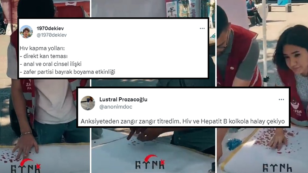Zafer Partisi Standında İnsanların Parmaklarını Kanatıp, Kanlarıyla Türk Bayrağı Yaptığı Etkinlik Gündem Oldu