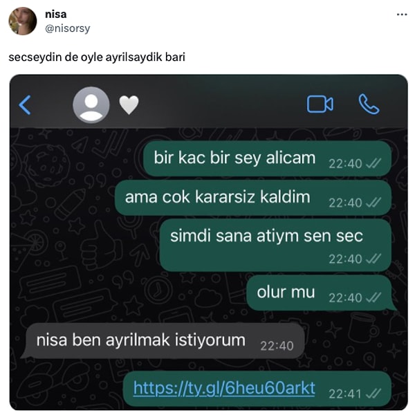 7. Çok ani olmuş bu ayrılık mesajı.😂