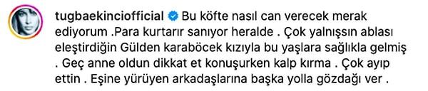 Ekinci ilk önce Akalın'ın Instagram hesabından yayınladığı fotoğrafın altında bu yorumu yapmıştı.