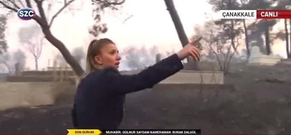 Soğutma çalışmalarının yapıldığı alanda, Tele1.com.tr Haber Müdürü Fırat Yeşilçınar ve Sözcü TV ekibi oradayken arama kurtarma ekibinin üzerine ağaç devrildi.
