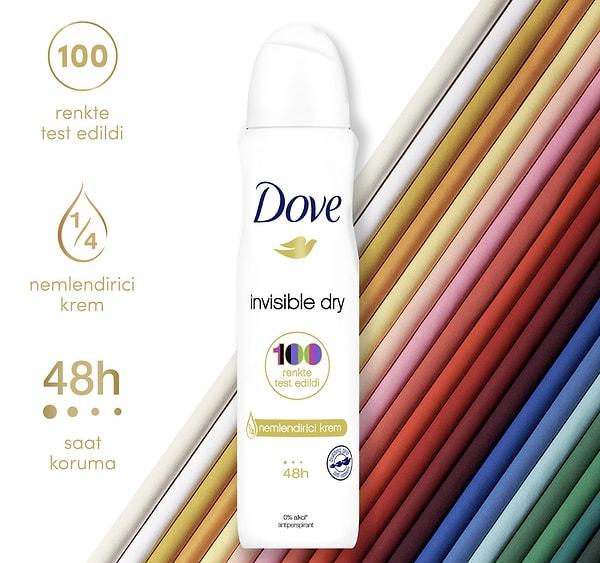 Dove Kadın Sprey Deodorant Invisible Dry 1/4 Nemlendirici Krem Etkili