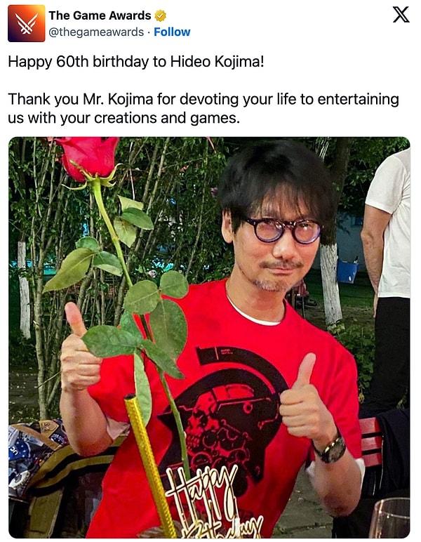Pek çoğumuzun artık emekliliğini istemeyi düşündüğü yaşlarda hala dillere destan oyunlar geliştiren Kojima 60 yaşında!