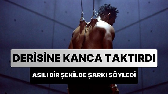 Derisine Kanca Taktıran ABD'li Şarkıcı Albüm Tanıtımı İçin Tavana Asılı Bir Şekilde Şarkı Söyledi