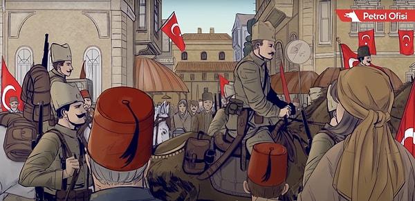 Büyük Taarruz'un kazanılmasının ardından 9 Eylül günü İzmir'e giren süvarilerimiz sevinç gözyaşlarıyla karşılanırken, kalabalığın arasından bir adam at üstündeki her askere sorar.