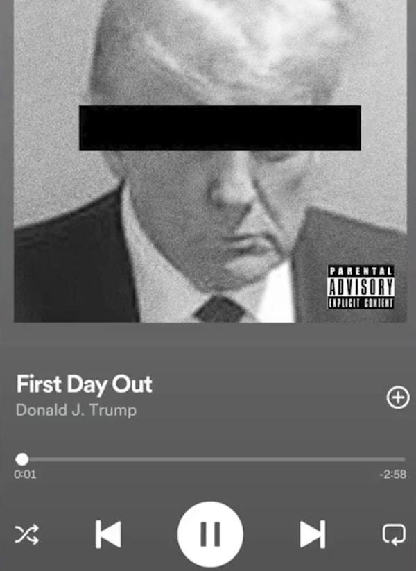 30 yaşındaki rapçi, parçayı Trump'ın sabıka fotoğrafıyla hazırladığı bir albüm kapağı görseliyle Twitter'da paylaştı.