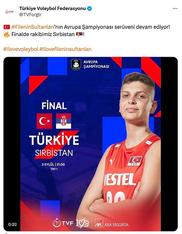 Ve bugün Türkiye Voleybol Federasyonu, Karakurt'un kadro dışı kalmasını isteyenlere karşın Sırbistan maçını Ebrar'lı bir posterle duyurarak eleştirilere kulak asmadıklarını gösterdiler.