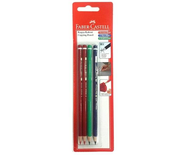 19. Ucu kırılmaya karşı dayanıklı 2 adet kırmızı, 1 yeşil ve 1 de mavi kalemden oluşan set.