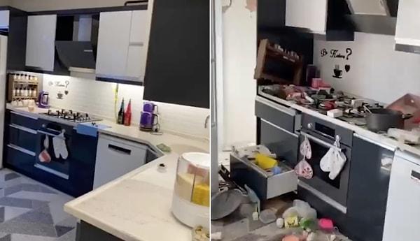Bir sosyal medya kullanıcısı depremden çok kısa bir süre önce satın aldığı ve binbir hevesle dekore ettiği evinin depremden sonra geldiği hali paylaştı.