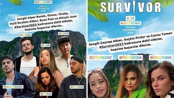 Acun Ilıcalı yarışmanın zamanı yaklaştıkça Survivor kadrosunda yer alacak yarışmacıları sosyal medya hesabından tek tek açıklamıştı.