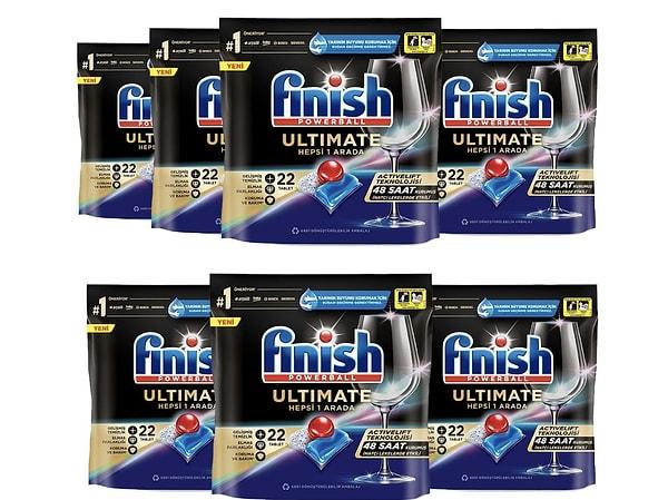 4. Finish Ultimate 154 Kapsül Bulaşık Makinesi Deterjanı Tableti (7 x 22 Kapsül)