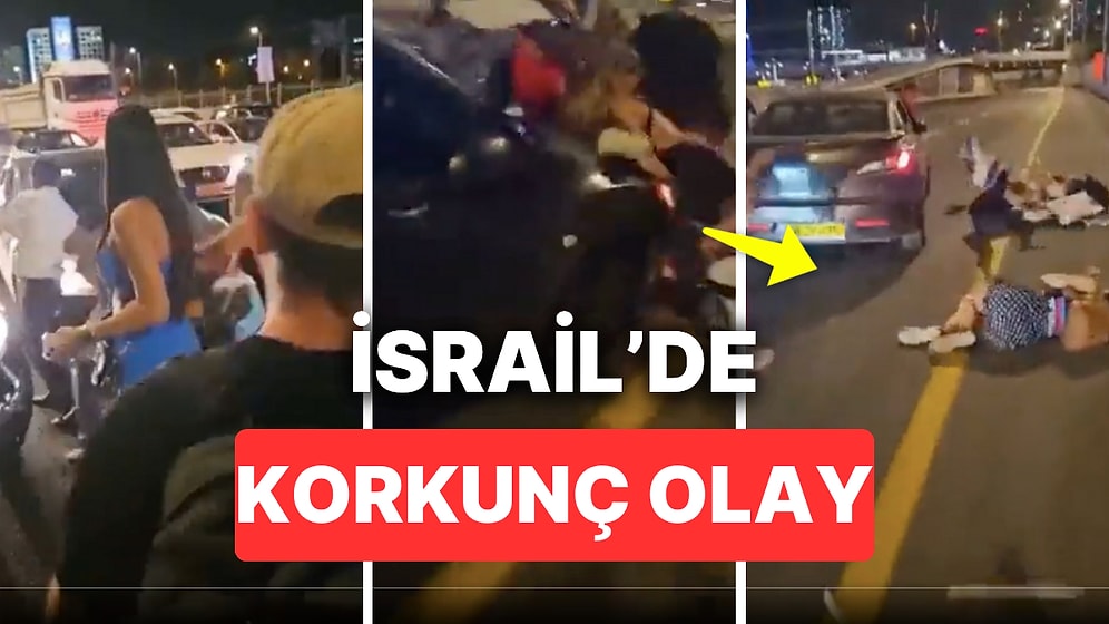 İsrail Başbakanı Netanyahu'ya Karşı Yapılan Protestoda Bir Kişinin Aracıyla İnsanları Ezdiği Korkunç Anlar