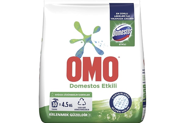 4. Omo Domestos Etkili 30 Yıkama Toz Çamaşır Deterjanı (1 x 4500 g)