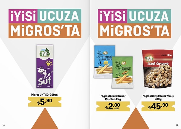 Migros UHT Süt 200 ml 5.90 TL