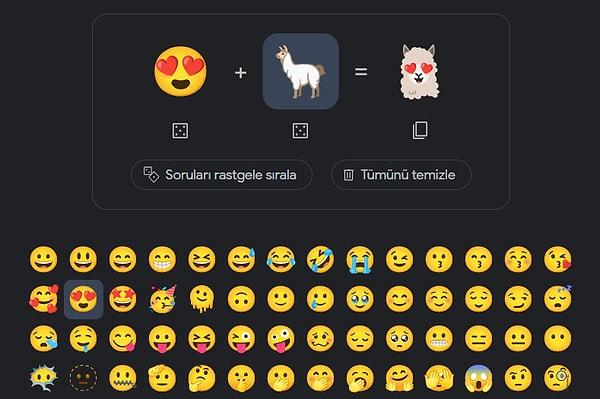 Emoji Mutfağı ayrıca, fikir bulmakta zorlananlar için de tek tuşla rastgele yeni emojiler ortaya çıkarabiliyor. Üstelik kullanıcılar, oluşturulan yeni emojileri kopyalayarak istediği arkadaşlarına resim formatında gönderebiliyor.