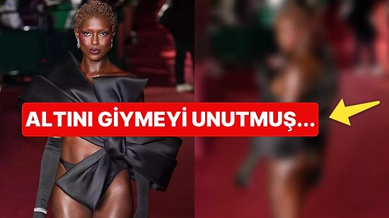 Kırmızı Halıda Siyah Tanga ve Fiyonk Dışında Hiçbir Şey Giymeyen Oyuncu Jodie Turner-Smith Görenleri Şaşırttı