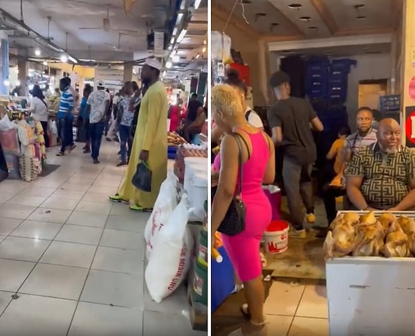 Afrika Pazarı'nda manav, market, terzi ve restoran gibi işyerleri de bulunuyor.