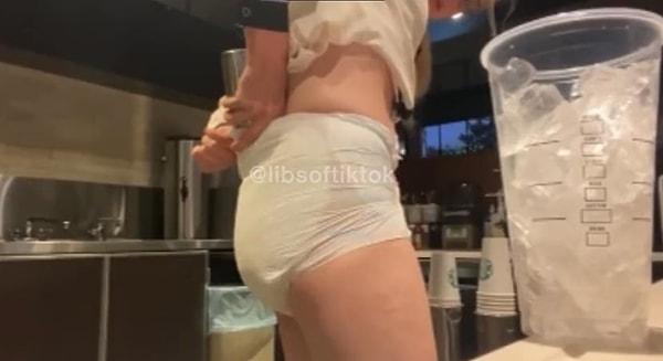 Starbucks'ta barista olarak çalışan Jesse, iş yerinde bez taktığı ve bezinin içine krem şanti sıktığı videosu ile infial yarattı.