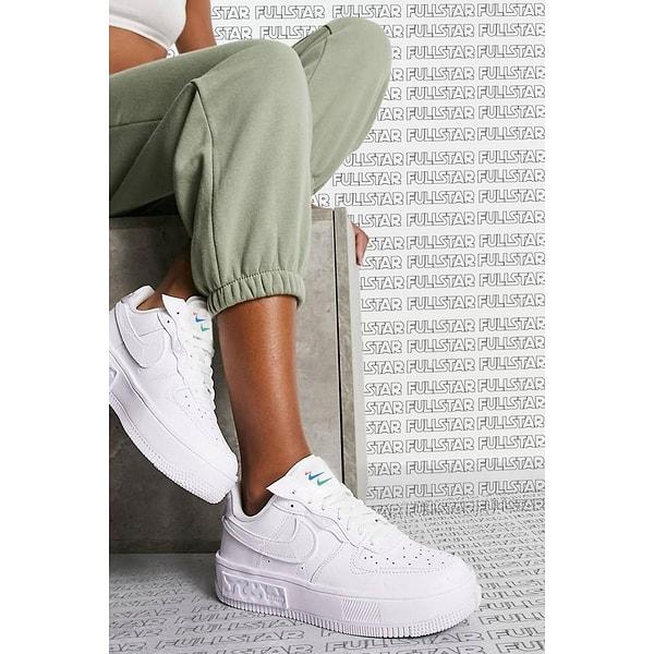 12. Nike Air Force Fontanka Af1 Leather Sneaker Hakiki Deri Günlük Beyaz Spor Ayakkabı.